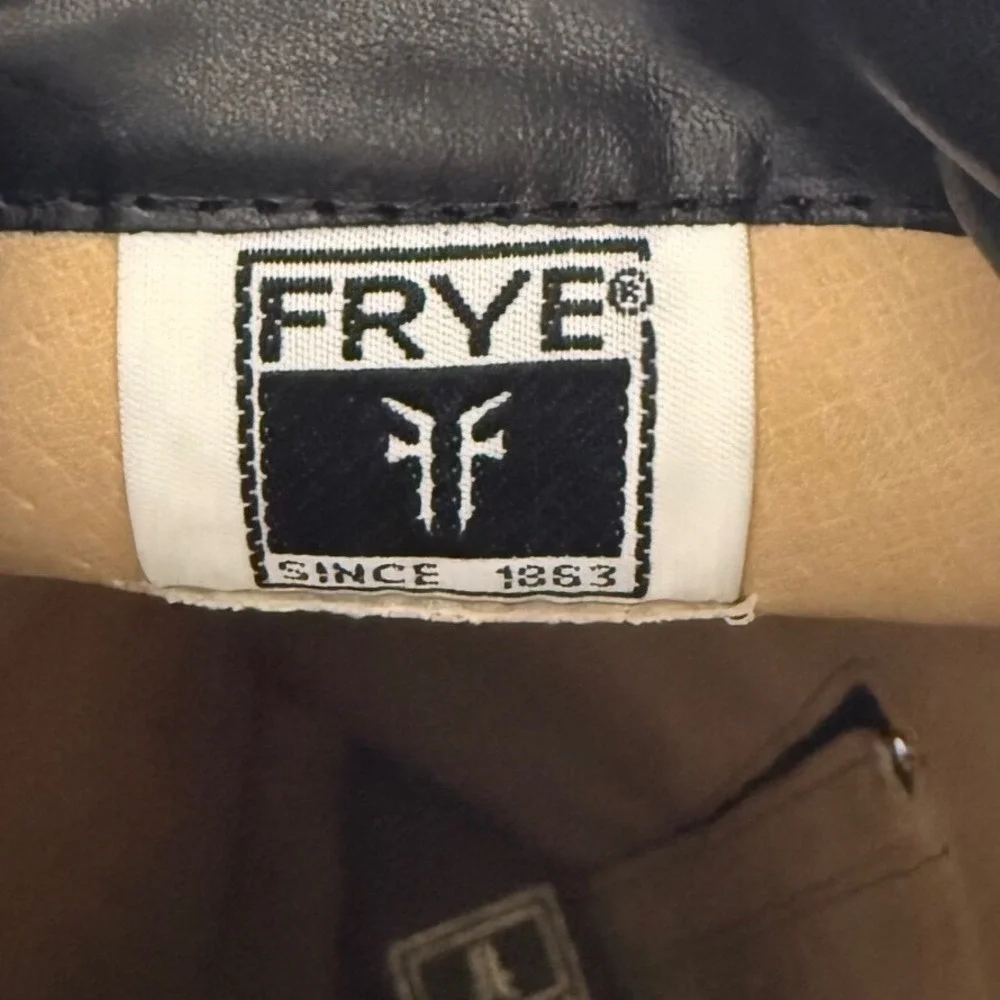 FRYE Melissa Over The Knee Leather Riding Boots, Harness Buckle, Black, Size 6.5